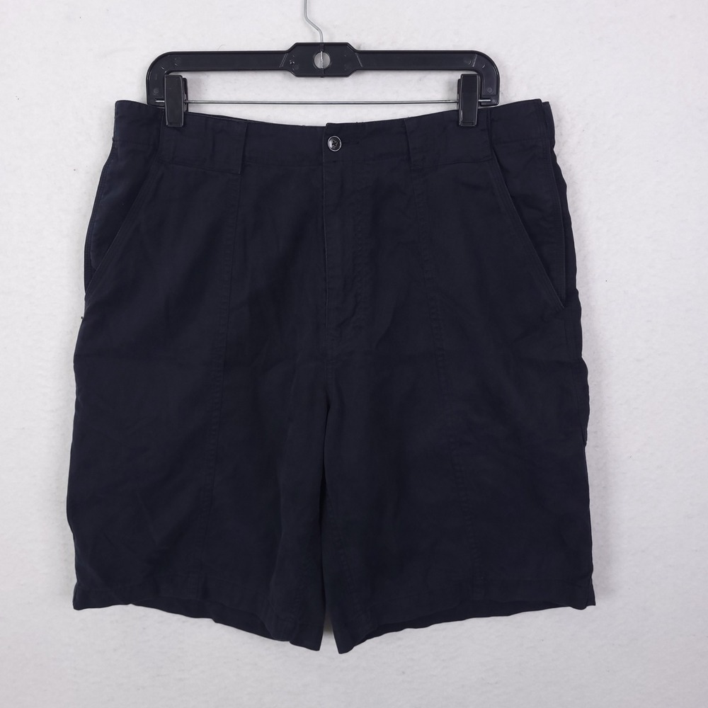 Tommy Bahama Cargo Shorts Mens 35 Navy Blue Tencel Cotton  Casual Resort
